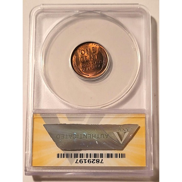 1930 D Lincoln Wheat Cent MS65 RB ANACS - Picture 2 of 4